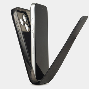 Чехол iPhone 17 Pro натуральная кожа сафьяно, черного цвета