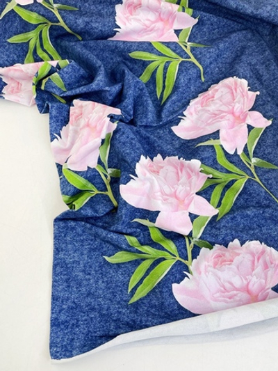 ПИОН НА ИНДИГО №19 - Футер 2х-нитка с лайкрой, пенье