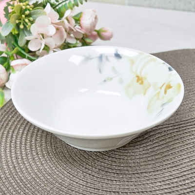 Салатник 600мл форма Идиллия Белый шиповник