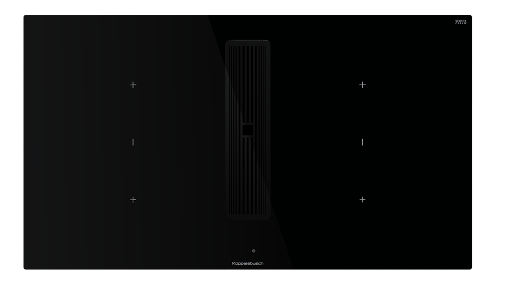 Индукционная варочная панель с вытяжкой Kuppersbusch KMI 9350.0 SR Black Chrome