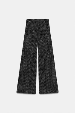 ZARA БРЮКИ В ГОРОШЕК С ЗАЩИПАМИ — ZW COLLECTION, ЧЕРНЫЙ/БЕЛЫЙ