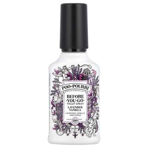 Poo-Pourri, Туалетный спрей Before-You-Go, лаванда, ваниль, 4 жидких унции (118 мл)