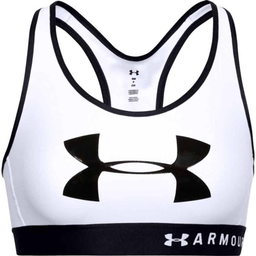 ТОП теннисный Under Armour Women's Armour Mid Keyhole Graphic Sports Bra - white