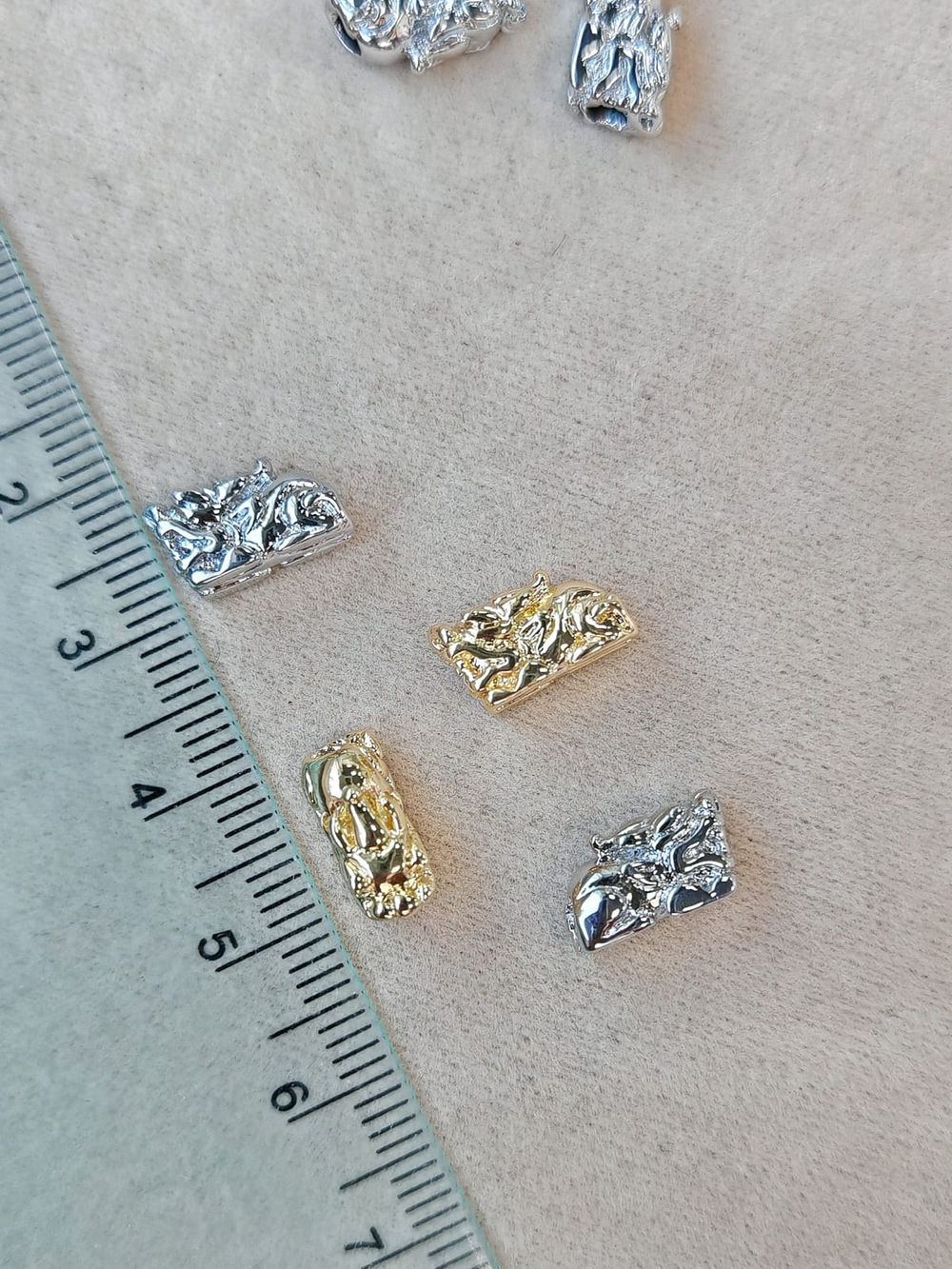 5560-р Бусина "Дракон Пи Яо" 10*5мм, родий