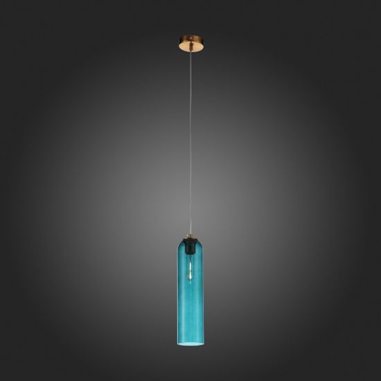 SL1145.383.01 Светильник подвесной ST-Luce Латунь/Голубой E27 1*60W CALLANA