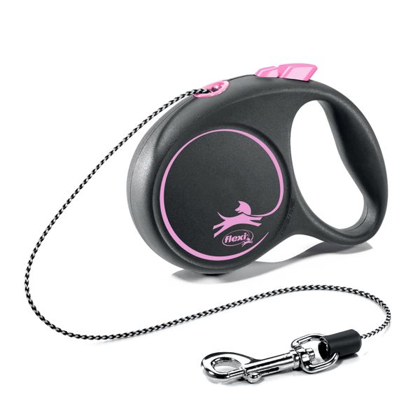 Рулетка flexi Black Design XS (до 8 кг) 3 м трос черный/розовый