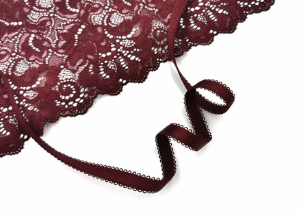 Бретелечная резинка, с фестонами, 9 мм, бургунди, (BR642/9-1006), м
