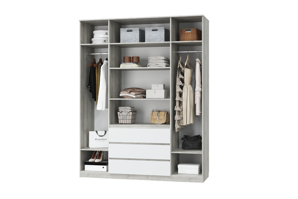 Лори Шкаф для одежды 4-х дв. с ящиками