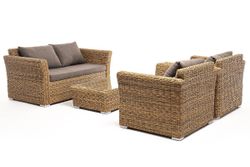 "Капучино Сингл" лаунж-зона из искусственного ротанга (гиацинт), цвет соломенный