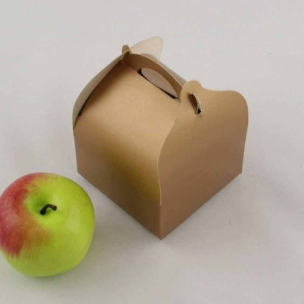 Коробка сундучок 10x5x10, золотая, картон