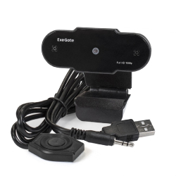 Веб-камера Exegate EX287388RUS Веб-камера ExeGate BlackView C615 FullHD Tripod (матрица 1 / 3" 2 Мп, 1920х1080, 1080P, 30fps, 4-линзовый объектив, шторка, USB, фиксированный фокус, микрофон с шумоподавлением, унив