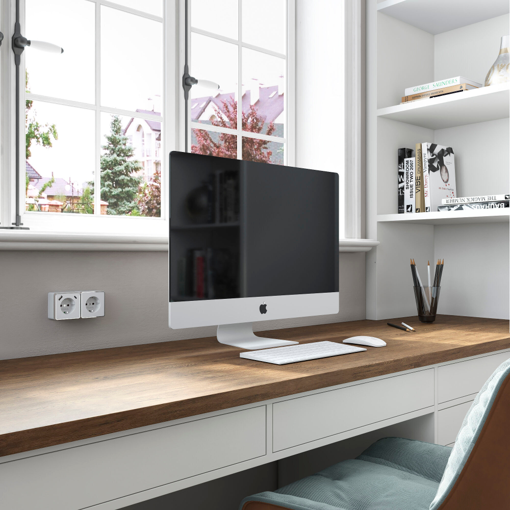 Розетка с заземлением, шторками и USB тип A+C Gallant белый W5071701
