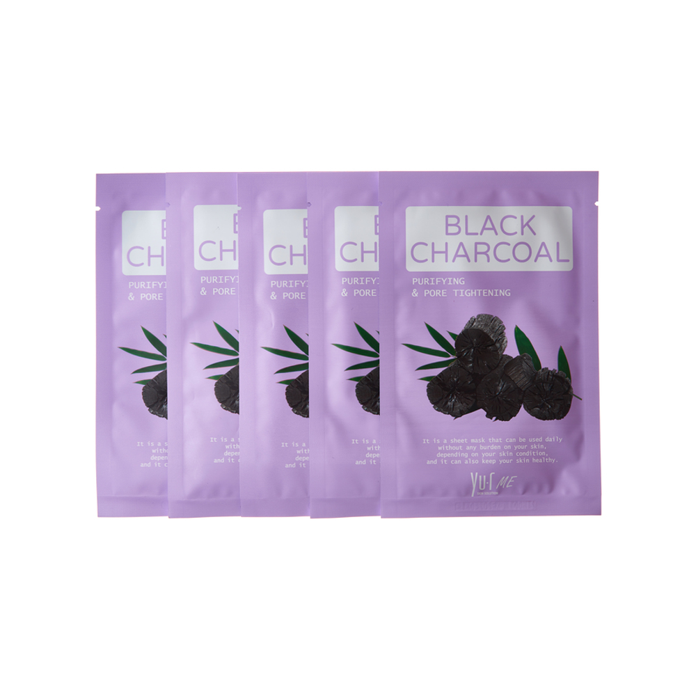 YU.R ME Тканевая маска для лица с экстрактом угля | YU.R ME Black Charcoal Sheet Mask