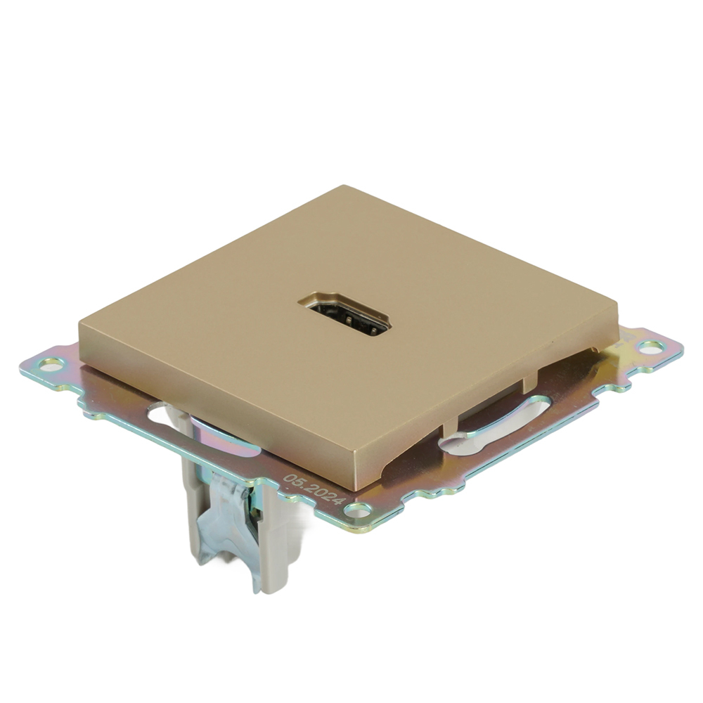 Розетка HDMI 2.1, Type A (механизм), STEKKER, GLS00-7118-08, серия Катрин, золото 50060
