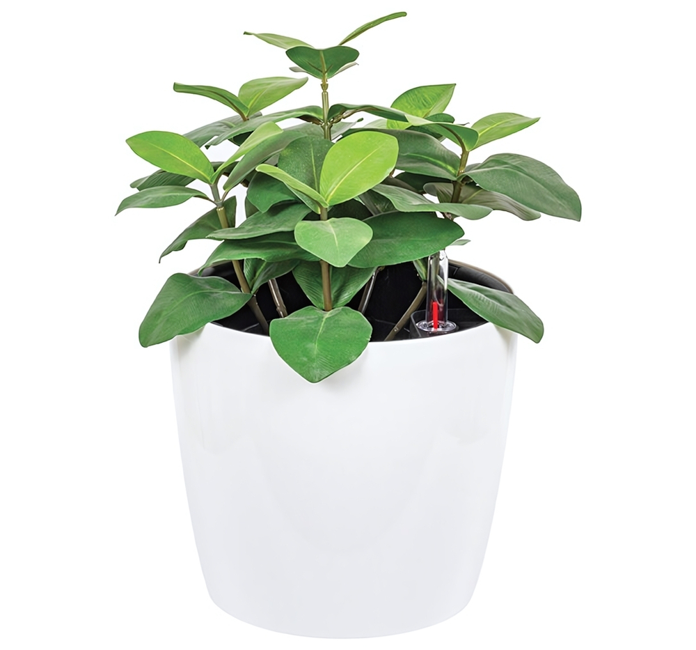 Кашпо АНФА 6,0л D220мм H=200мм вставка V=3,8л и автополив, с индикатором уровня воды