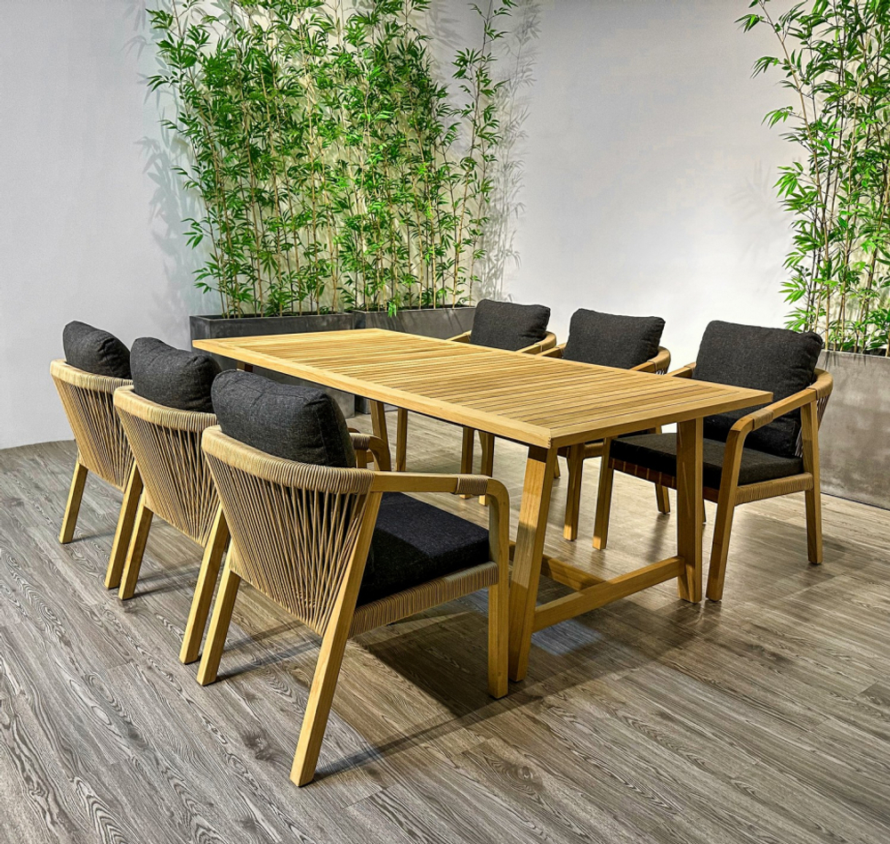 Обеденная группа Ideal Patio ЛЕОНОРЕН каркас тик, стол тик 220