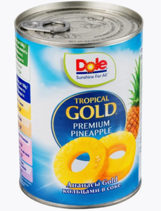 АНАНАС DOLE TROPICAL GOLD КОЛЬЦА В СОКЕ Ж/Б 567ГР