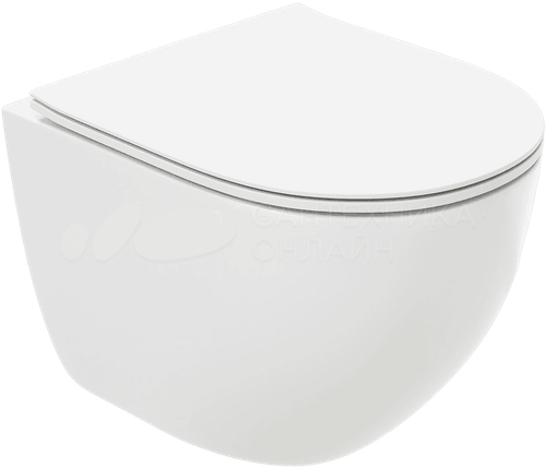 Унитаз подвесной Teymi Lina Media безободковый, сиденье микролифт T40105