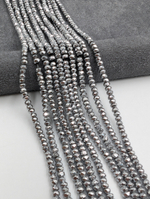 Гематит рондель 3*2мм, темное серебро