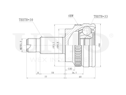 ШРУС внешний UNIO CVJ-20300