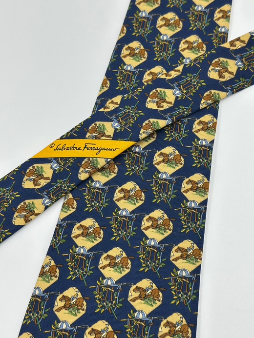 Галстук синий Salvatore Ferragamo