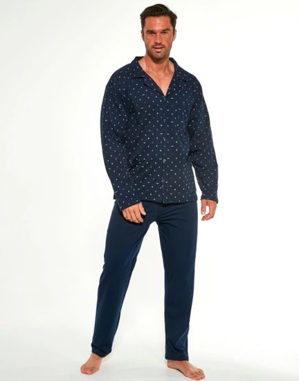 Пижама мужская для больших мужчин на пуговицах с длинным рукавом и брюками  Cornette 114/50 XL