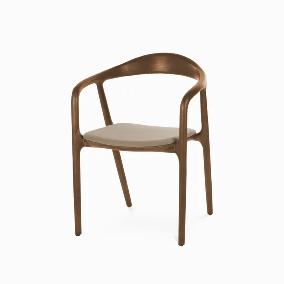 Стул с подлокотниками Esse Soft, орех, серо-коричневое сиденье