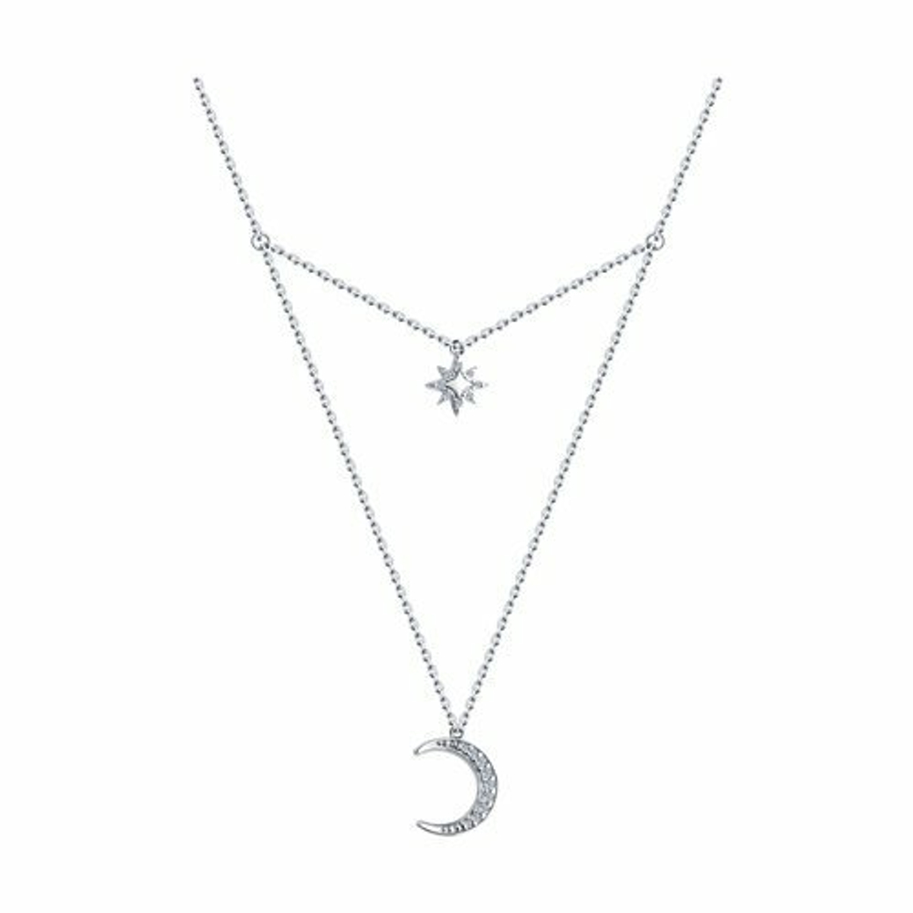 Колье из серебра с фианитами