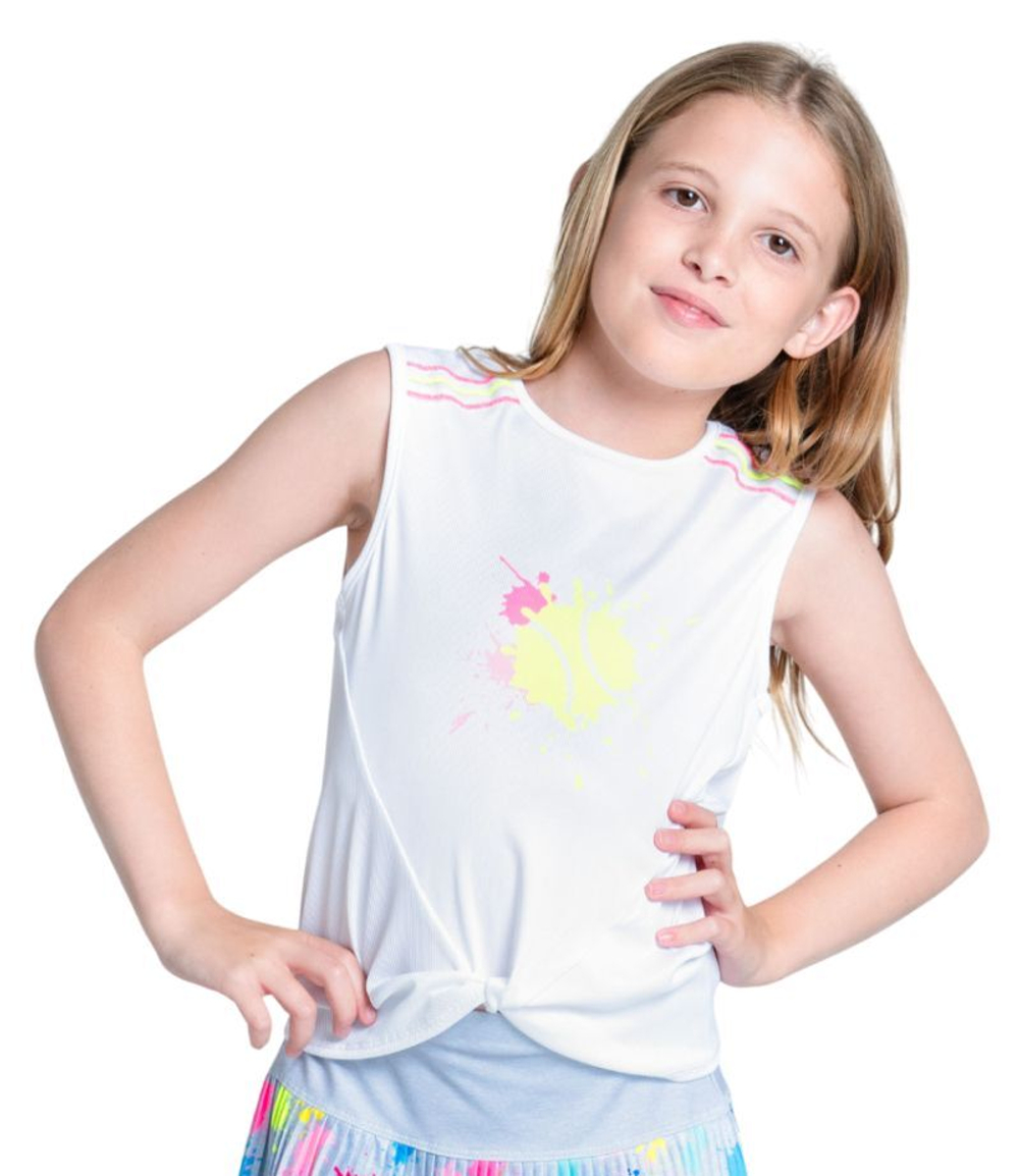 Футболка для мальчика теннисная Lucky in Love Smash That Ball Tank - белая