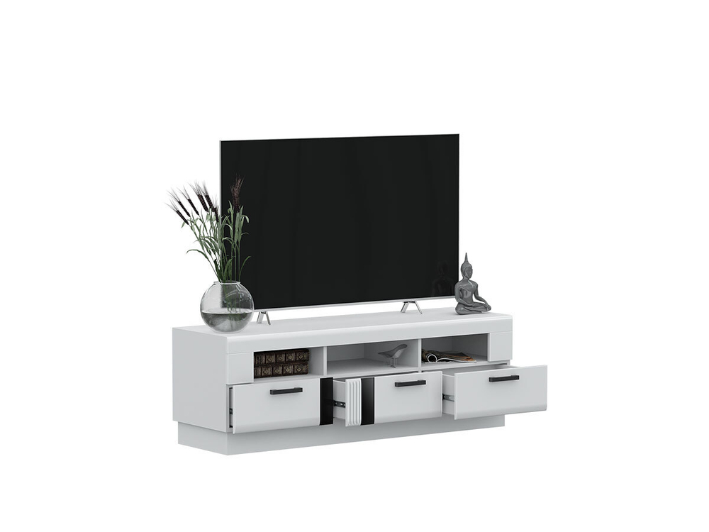 Тумба ТВ Магнолия, Белый глянец холодный