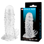 Прозрачная насадка удлинитель 13,5см с пупырышками и усиками Baile Brave Man BI-026203