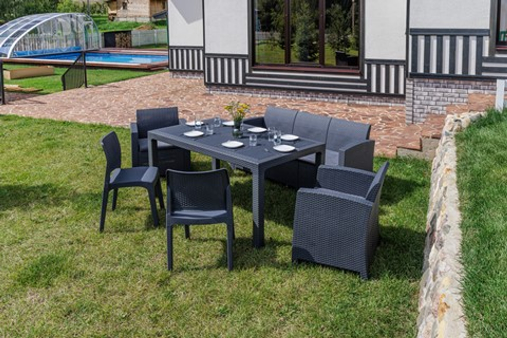Садовый набор мебели Lana Dining M, графит