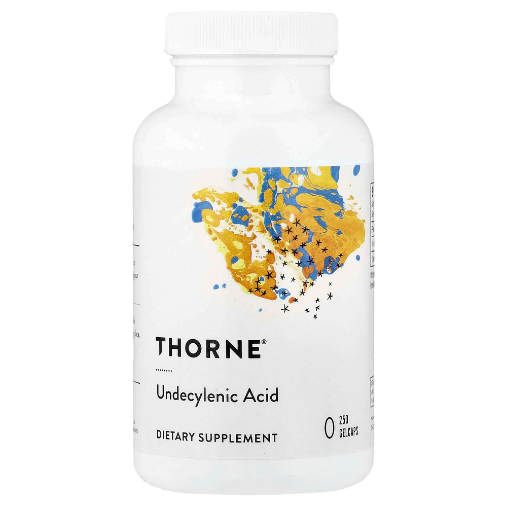 Thorne, ундециленовая кислота, 250 желатиновых капсул (50 мг в 1 желатиновой капсуле)