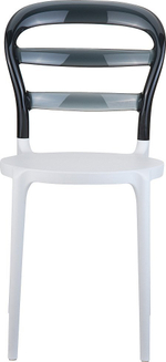 Стул пластиковый, Siesta Contract Miss Bibi, белый, черный