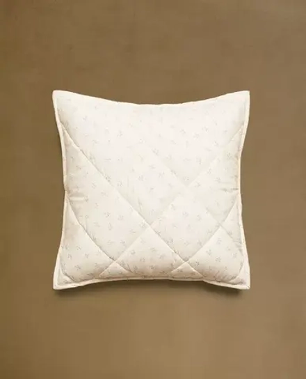 ZARA HOME ДЕТСКАЯ НАВОЛОЧКА С ЦВЕТОЧНЫМ ПРИНТОМ, ЭКРЮ