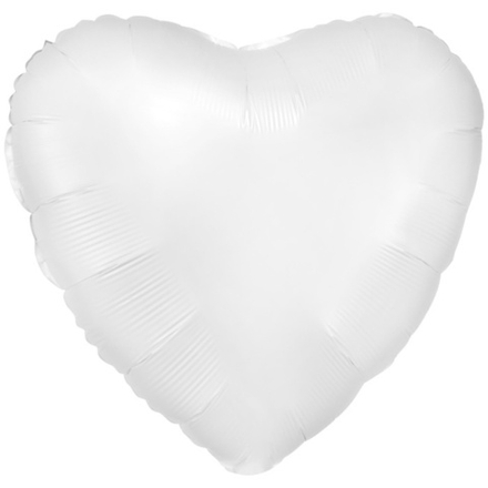 Шар Anagram сердце 18" белый сатин #38590