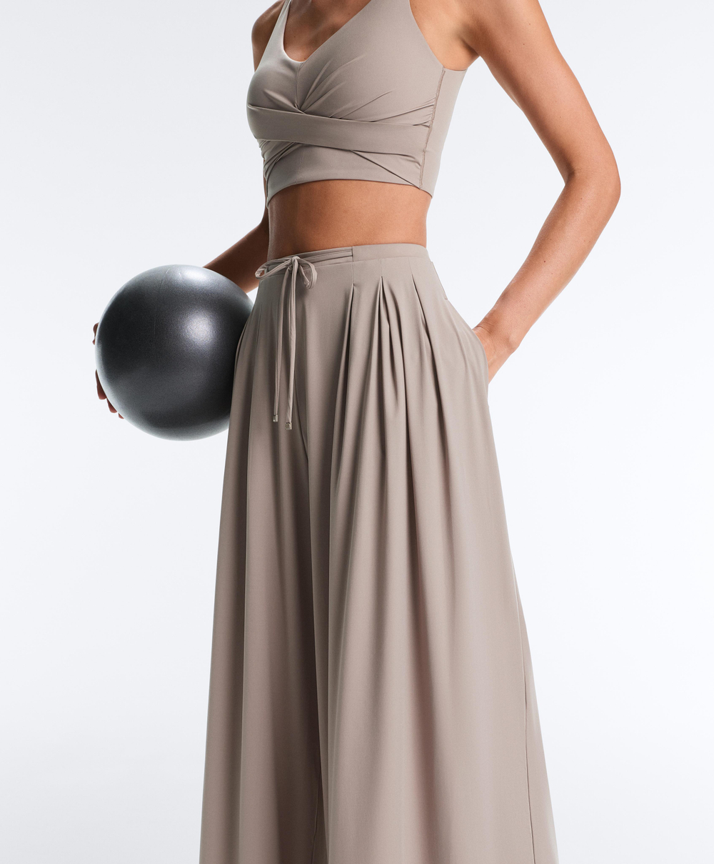 OYSHO Широкие брюки Light Touch, бледно-серый