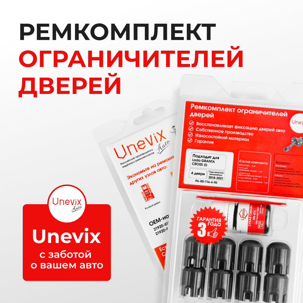 Ремкомплект ограничителей дверей Lada GRANTA CROSS (I) 2194 (4 двери, тип 14) 2018-2021