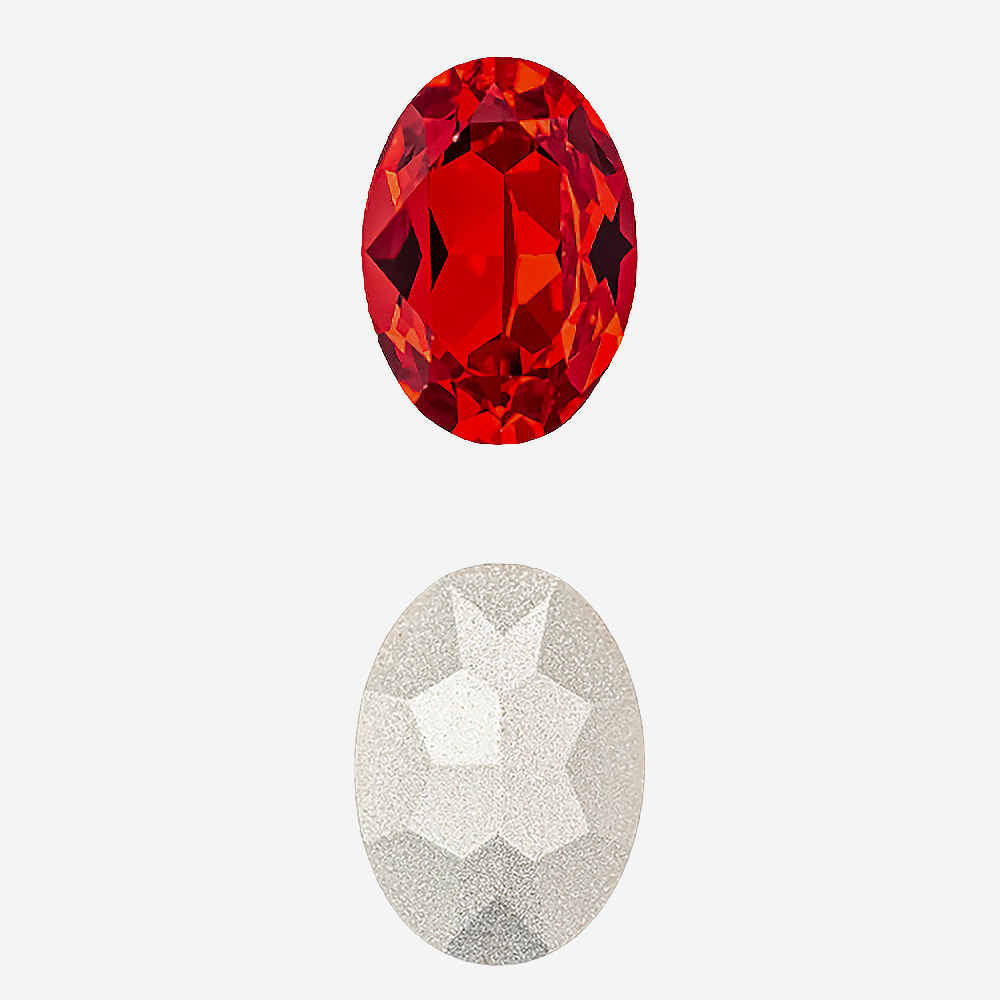 Кристалл Овал (Oval Fancy Stone), оттенок "Светлый Сиам"/"Light Siam", 14*10мм