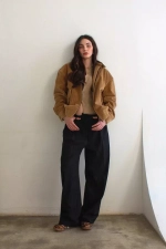 Жакет (бомбер) вельветовый, бежевый