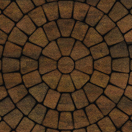 Тротуарная плитка КЛАССИКО (круг) - Листопад гранит Саванна, комплект из 3 видов плит