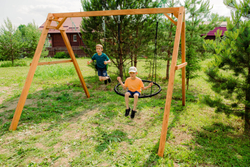 Деревянные качели с качелями гнездо 100 см и гибкими качелями