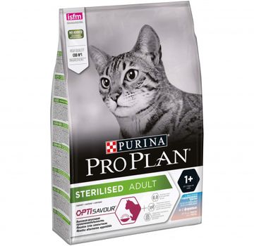 Purina Pro Plan Sterilised для стерилизованных кошек и кастрированных котов, треска форель