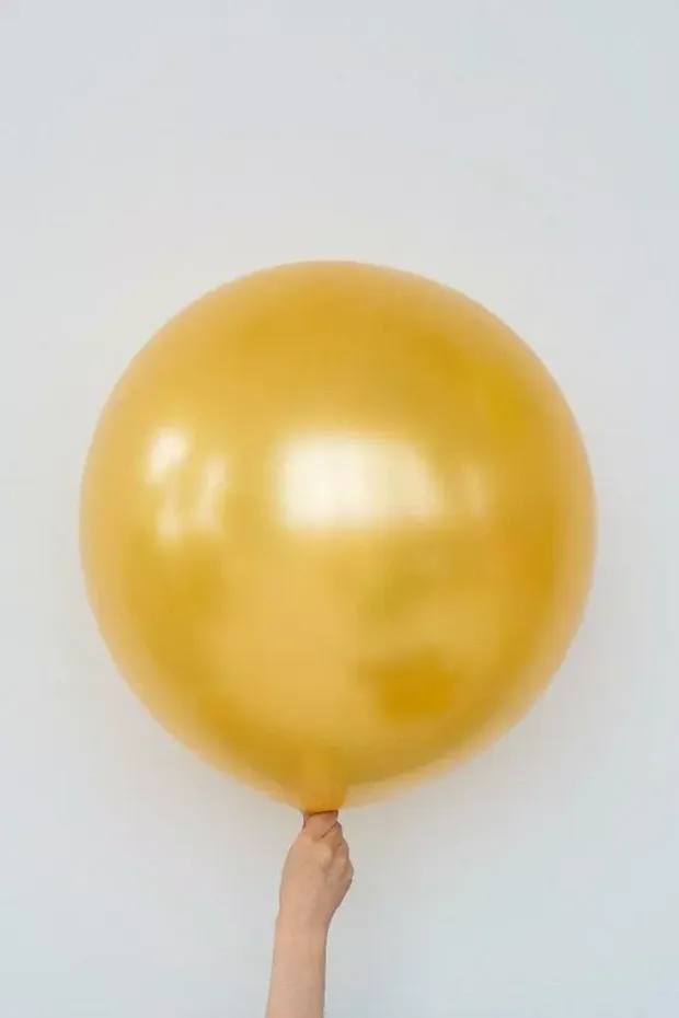 S шар гигант 24"/60 см, металл золото (БГ-90)