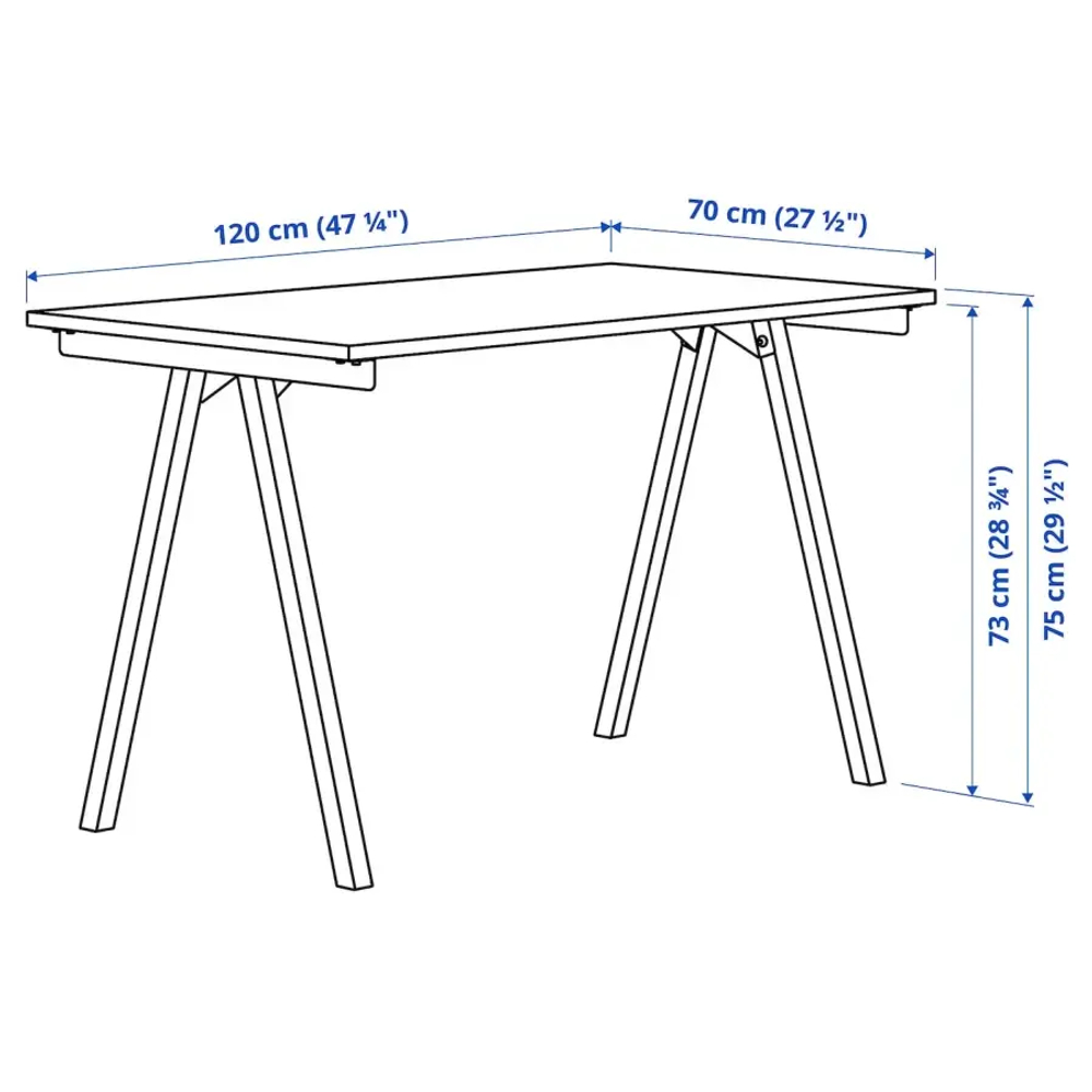 Комбинация: письменный стол, стеллаж и стул - IKEA TROTTEN/FLINTAN/EKENABBEN 120х70 см, 69.5х34.5х154 см, бежевый/белый/под беленый дуб, ТРОТТЕН/ФЛИНТАН/ЭКЕНАББЕН ИКЕА
