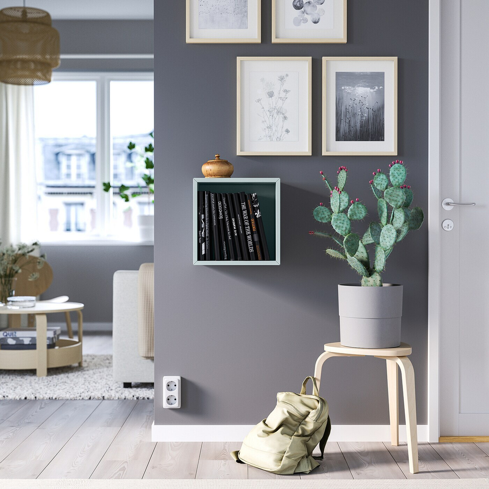 Настенный стеллаж IKEA EKET (ЭКЕТ), Светло-голубой, 35x25x35 см