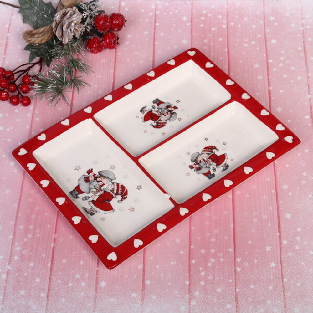 Менажница керамическая «Новогоднее настроение» 25,5*18,5*3см