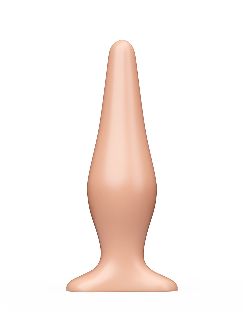 Телесная анальная пробка с широким основанием - 14 см.