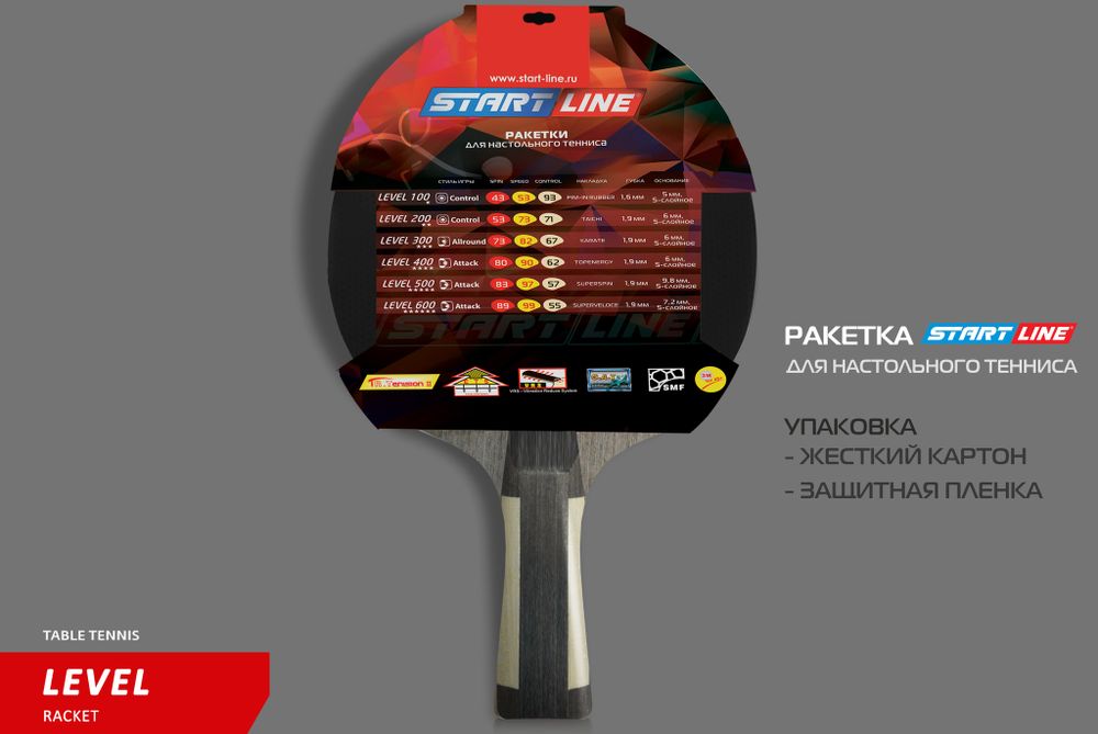 Теннисная ракетка Start line Level 500 New (коническая) 12604