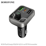 FM модулятор (трансмиттер) автомобильный BOROFONE BC38 PD20W+ QC3.0 BT/USB/SD/FM, черный